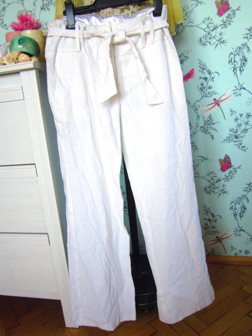 Kalhoty skvělé lněné bílé — foto 2