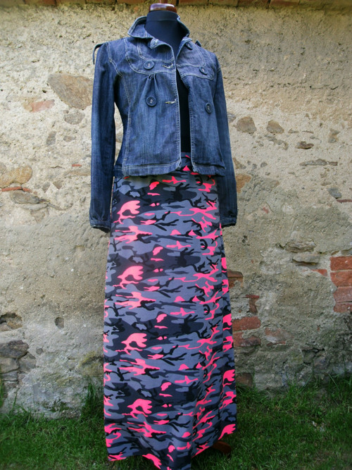 Maskáčka neon - maxi suknice — foto 2