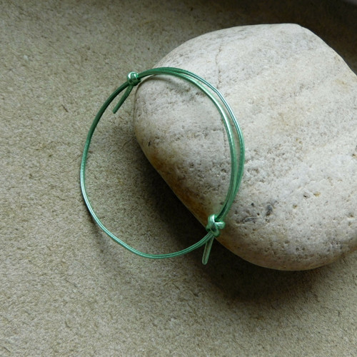 Náramek- Eko kůže zelenkavá — foto 3