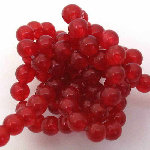 Korálky červený rubín kulaté 4mm (10ks) — foto 3