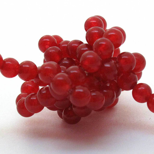 Korálky červený rubín kulaté 4mm (10ks) — foto 2