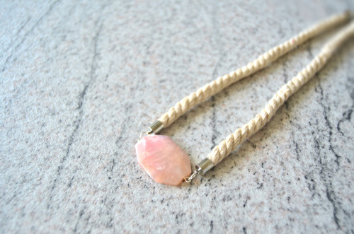 Náhrdelník Silver Thin Rope Pink Opal — foto 2