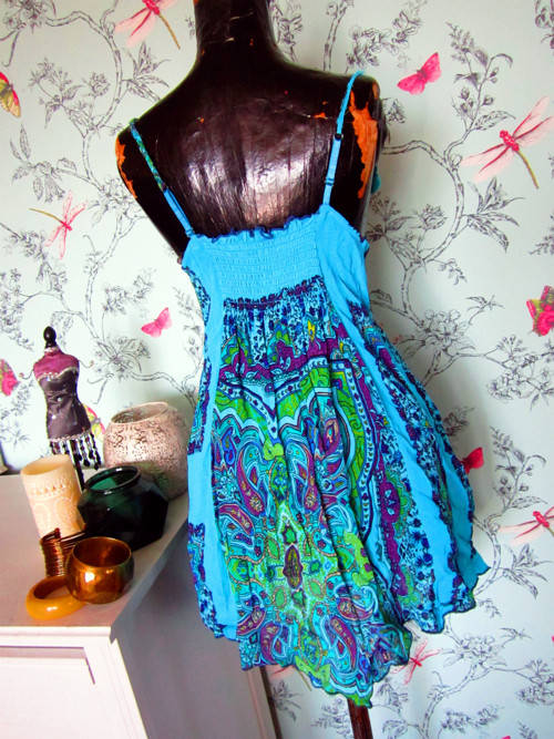 Etno asymetric tyrkys top — foto 4