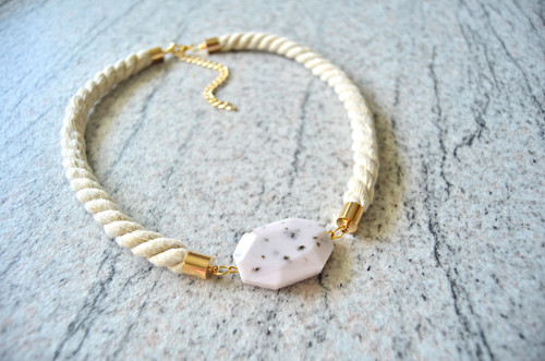 Náhrdelník SIMPLE ROPE GOLD OPAL — foto 2