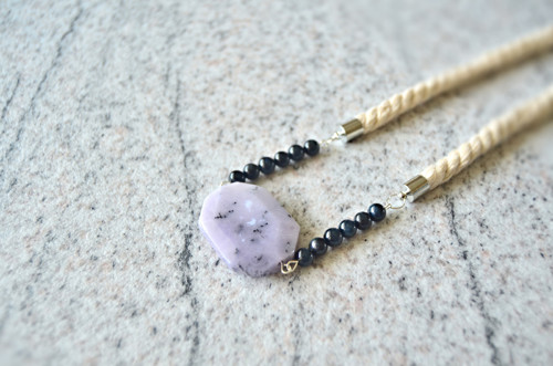 Náhrdelník Black Beads Silver Opal — foto 2