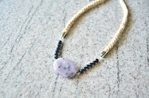Náhrdelník Black Beads Silver Opal — foto 3