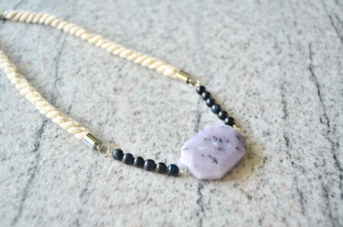 Náhrdelník Black Beads Silver Opal — foto 4