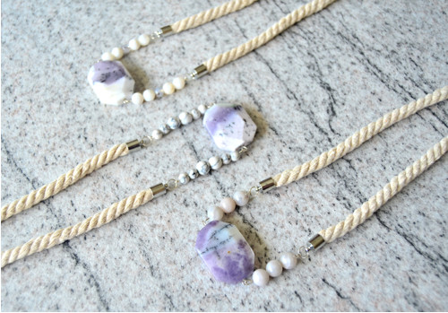 Náhrdelník Agate Beads Silver Opal — foto 3