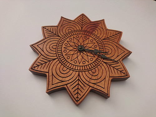 Dřevěné hodiny - Mandala teak — foto 2