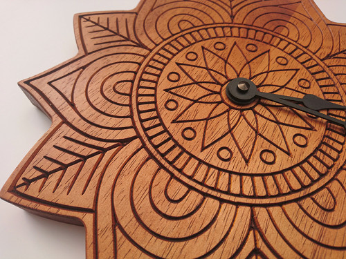 Dřevěné hodiny - Mandala teak — foto 3
