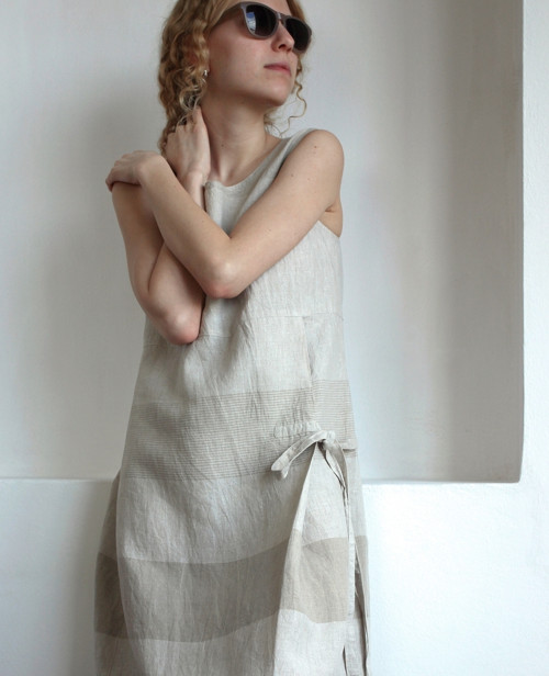 REZERVACE - šaty SARAH len - smetanová/režná — foto 2