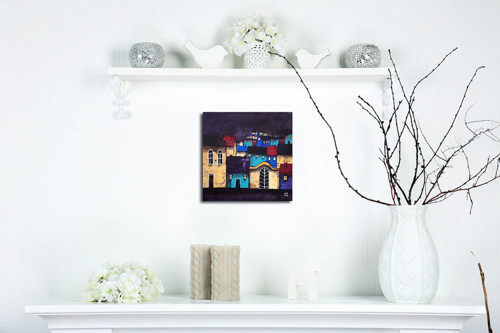 Večerním městečkem - 20x20cm — foto 2