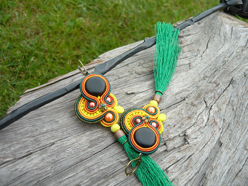 Soutache Náušnice Eben...v barvách Indie — foto 3