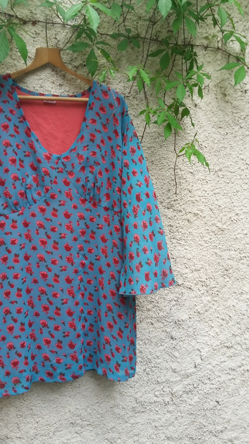 Tyrkys s růžemi...tunika 2/3XL — foto 4