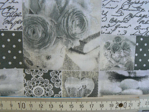 Patchwork šedý romantický — foto 2
