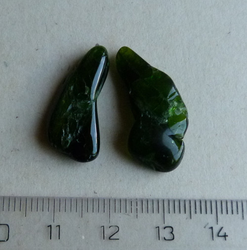 Chromdiopsid - pár na náušnice — foto 2