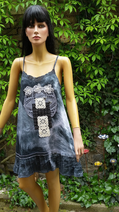 Boho, vintage s batikou, tunika/šatky — foto 2