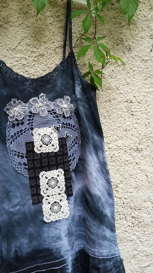 Boho, vintage s batikou, tunika/šatky — foto 3