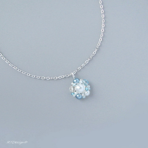 Náhrdelník WHITE & BLUE WEDDING — foto 2