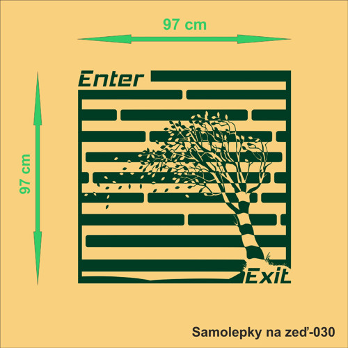 Samolepky na zeď-030, 97x97 cm — foto 2