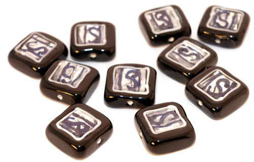 Černá fialová stříbrná Lampwork Beads Set Solid — foto 4