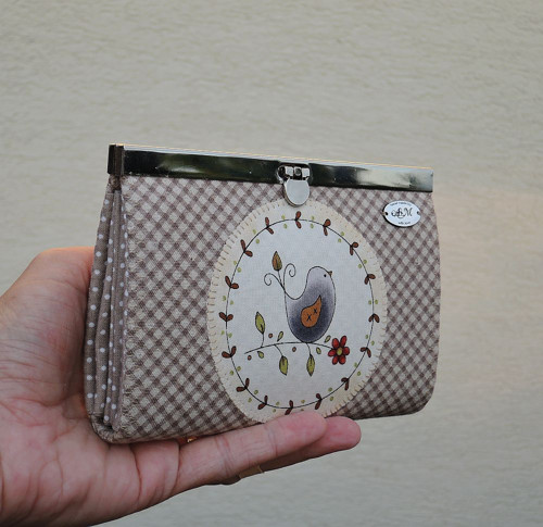 Rámečková peněženka-Zpívám o heřmánku-15cm,4 karty — foto 3