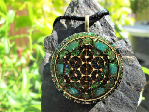 Org. šperk ,, Metatron klidu " s amazonitem — foto 2
