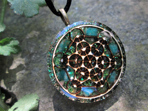Org. šperk ,, Metatron klidu " s amazonitem — foto 4
