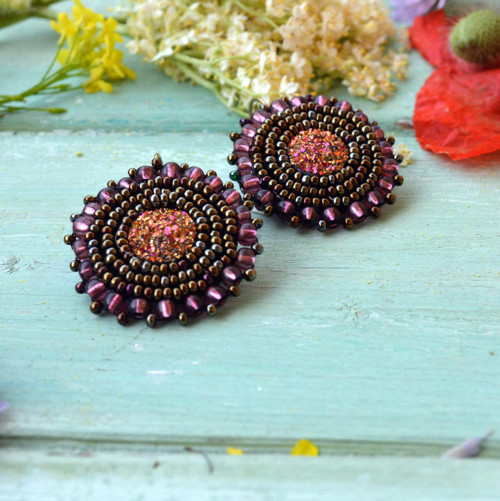 Druzy earrings - vyšívané náušnice — foto 2