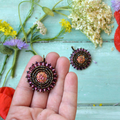 Druzy earrings - vyšívané náušnice — foto 3