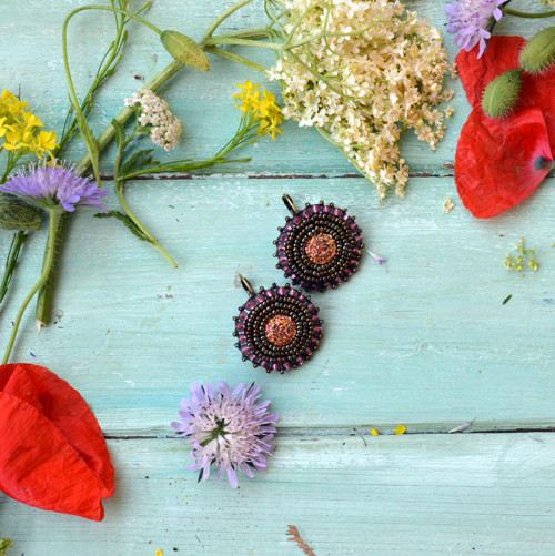 Druzy earrings - vyšívané náušnice — foto 4