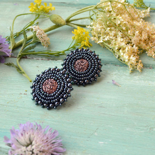 Druzy earrings n.2 - vyšívané náušnice — foto 3