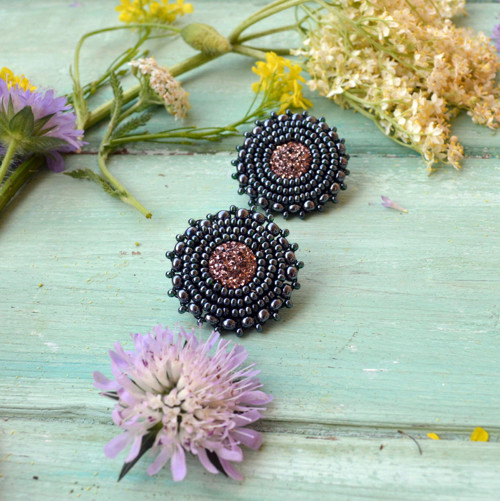 Druzy earrings n.2 - vyšívané náušnice — foto 4