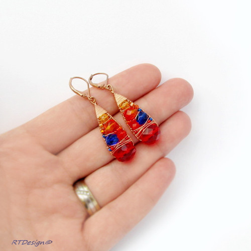 Náušnice ORANGE & BLUE — foto 4