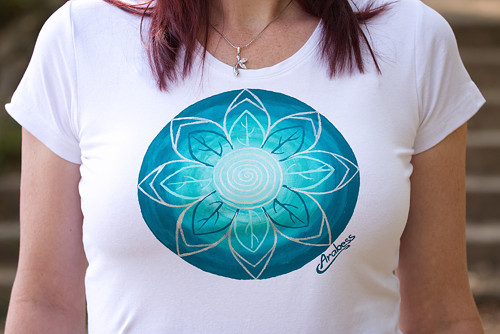 Triko Malovaná tyrkysová mandala — foto 3