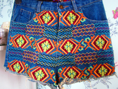 Boho jeans šortky — foto 3