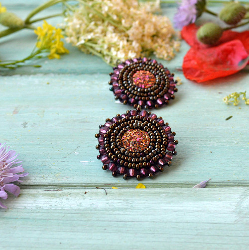 Druzy earrings - vyšívané náušnice — foto 5