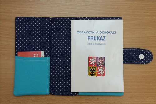 Obal na očk. průkaz modrý puntík-opičky akrobati — foto 3