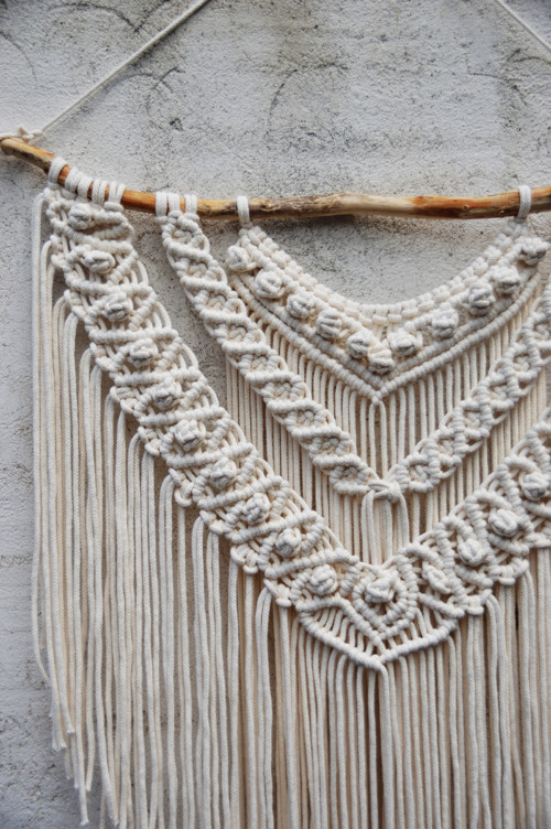 Modern macramé krémové XXL long — foto 3