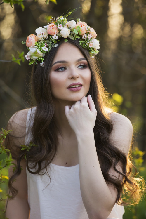 Boho čelenka "něha pivoněk" — foto 6