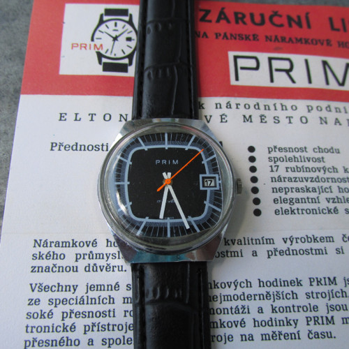Hodinky Prim "TELEVIZE", z roku 1978 s datumem — foto 6