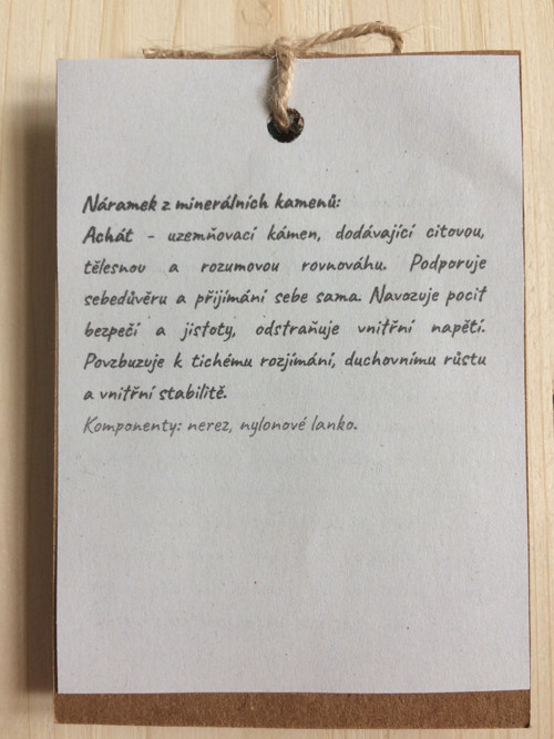 Náramek achát, srdce — foto 2