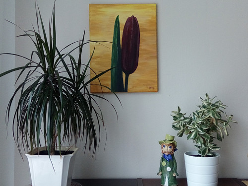 Tulipan - Obraz na plátně - olej — foto 2