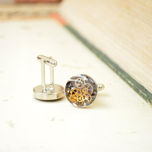 Manžetové Knoflíčky -Steampunk - Čiré Ii — foto 3