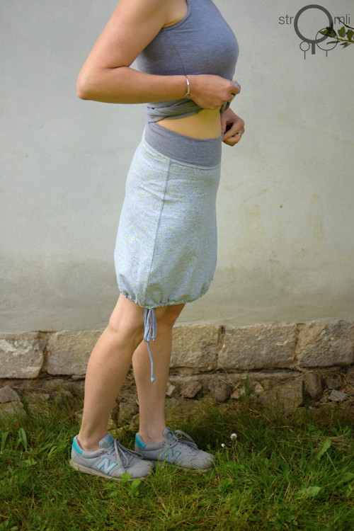 Šedá pocákaná sukénka, vel. S — foto 3