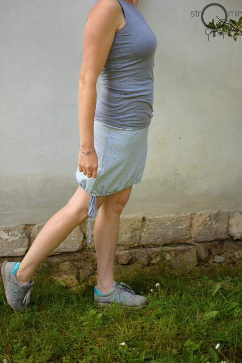 Šedá pocákaná sukénka, vel. S — foto 4