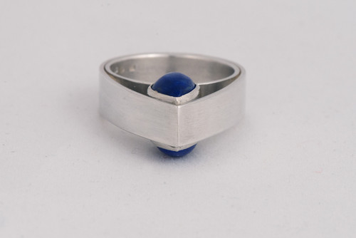 Stříbrný prsten s lapisy lazuli — foto 3