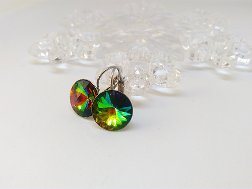 Náušnice NEREZ OCEL-Swarovski Vitrail Medium 12mm — foto 3