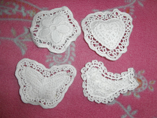 Háčkovaná vintage sada 4 ks / cena — foto 2