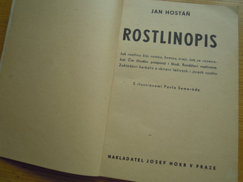 Hostáňovy přehledné příručky...ROSTLINOPIS 1946 — foto 2